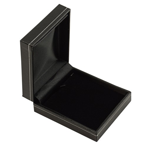 Jewellers Wholesale Jet Black Leatherette Pendant Boxes Jewelry Drop Earring Box - Picture 3 of 4