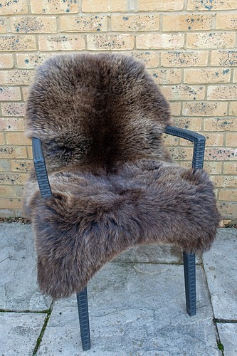 Natürlicher Lammfellteppich HERDWICK hell/dunkelbraun sehr weiche Wolle und Plüschtier 110 cm+ - Bild 2 von 8