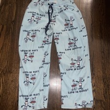 Life is Good Women  s Pajama Lounge Fleece Pants Grilling Size "Grilling" Medium