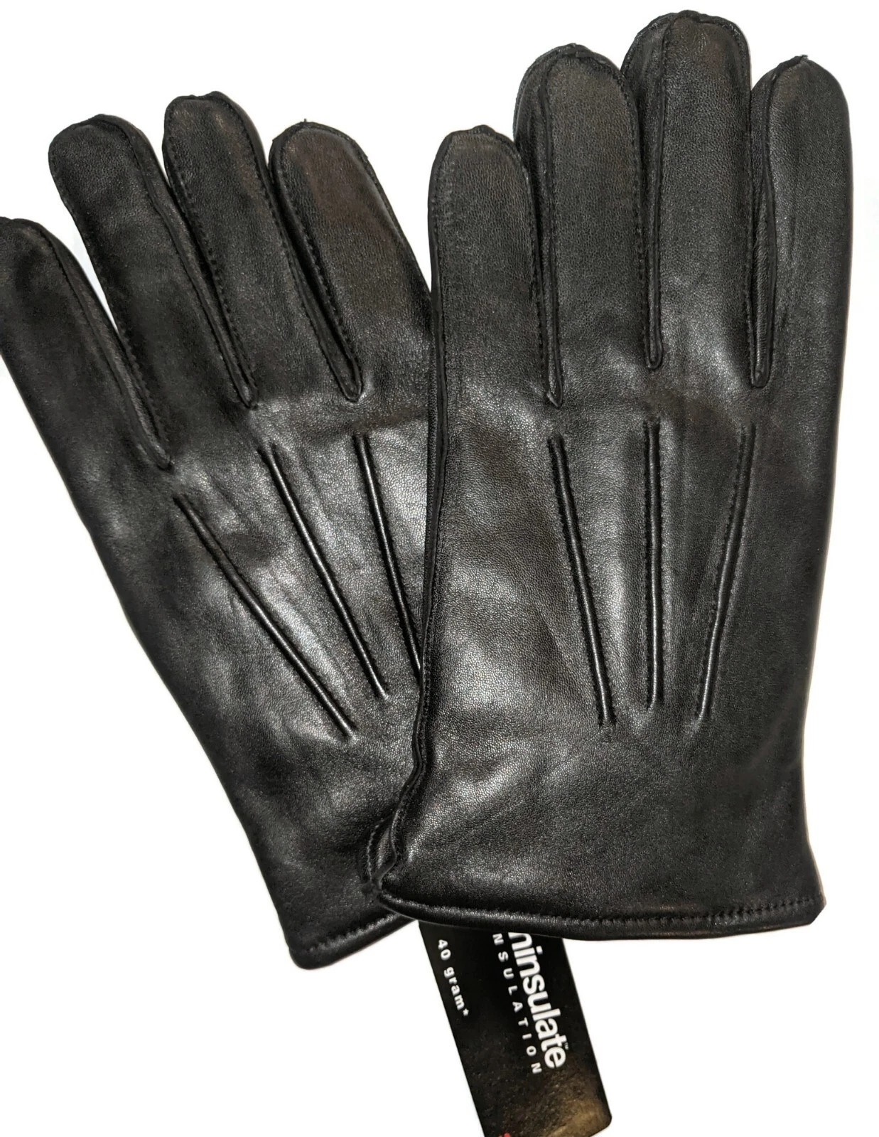Men's Thinsulate Genuine Leather Gloves, Medium Black