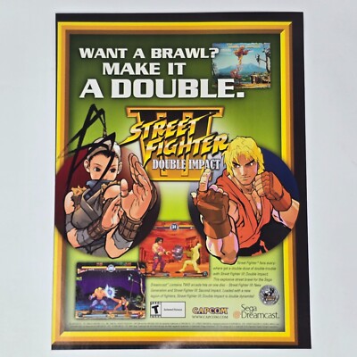 Street Fighter III 3 Double Impact Sega Dreamcast Print Ad/Poster Promo Art