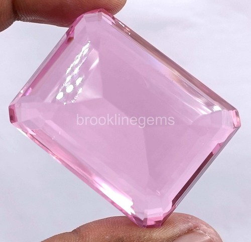201.00 Ct Emerald Cut Pink Topaz Certified Collection Brazil Gemstone 25H - Picture 6 of 9