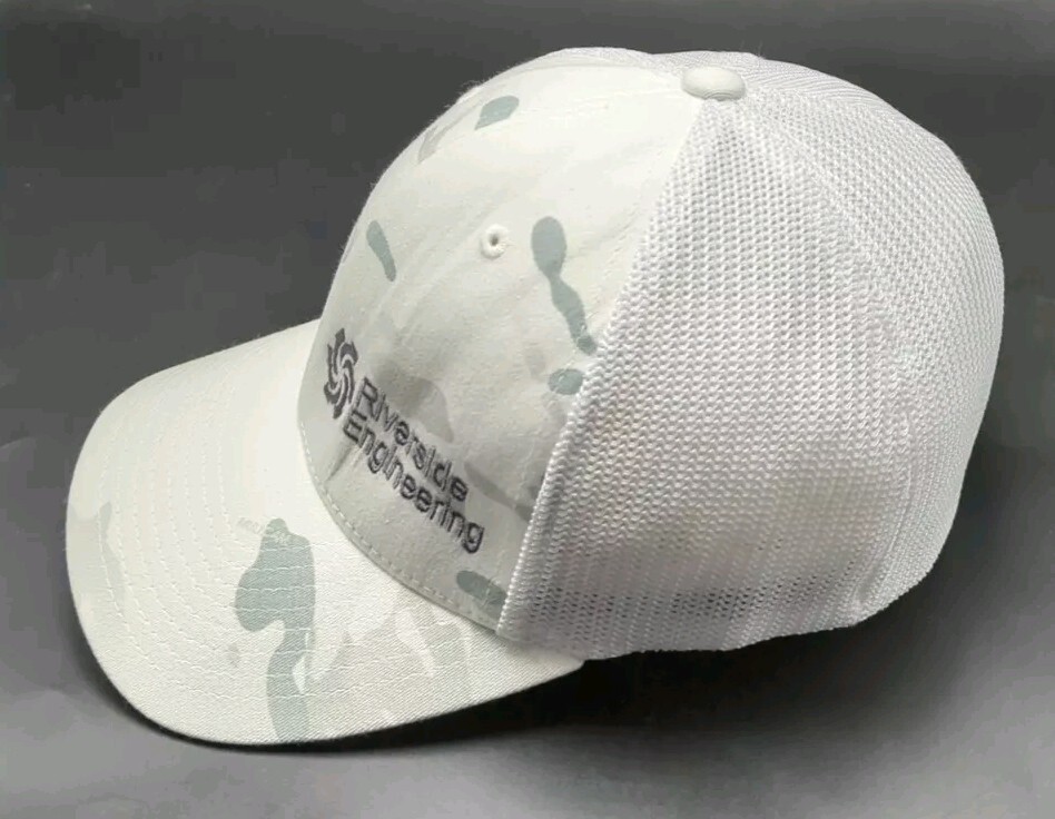 RIVERSIDE ENGINEERING hat flexfit fitted white ca… - image 2