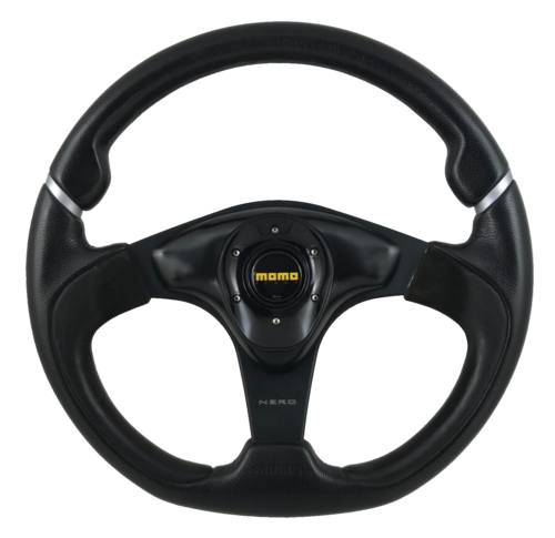 Genuine Momo Nero 350mm leather steering wheel and hub kit. Fits Land Rover 3A - Picture 1 of 22