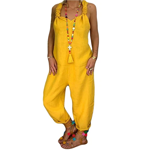 S-5XL tuta donna casual ampia moda salopette tuta da gioco pantaloni salopette - Foto 9 di 30