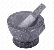 Mortero y mortero de piedra (granito) (6, 7, 8, 9 pulgadas)