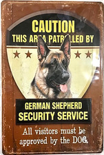TIN SIGN new 8x12 German shepherd canine dog protection security caution C26