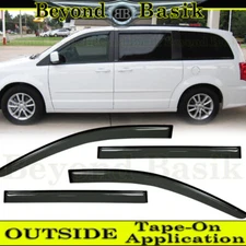 For 2008-2018 2019 2020 Dodge Grand Caravan SMOKE Door Vent Visors Rain Guards