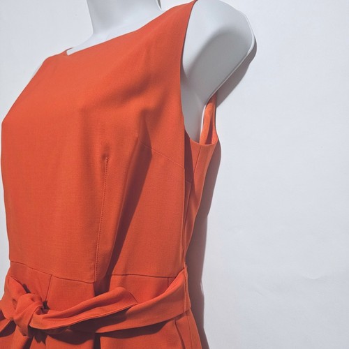 Vestido para mujer Ann Taylor naranja sin mangas hasta la rodilla forrado bolsillos talla 8 - Imagen 4 de 11