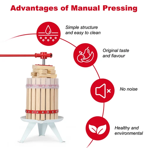1.6 Gallon Wood Fruit Wine Press Cider Apple Grape Crusher Juice Red New - Picture 5 of 5