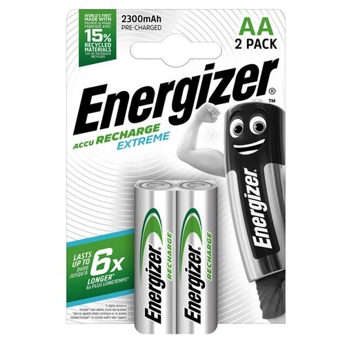 BLISTER 2 PZ PILE AA EXTREME RICALICABILI ENERGIZER (A/N E300849500) nuovo - Picture 1 of 1
