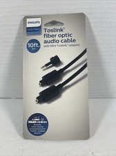 Philips 10ft Toslink Digital Fiber Optic Cable with Mini Adapter - Black
