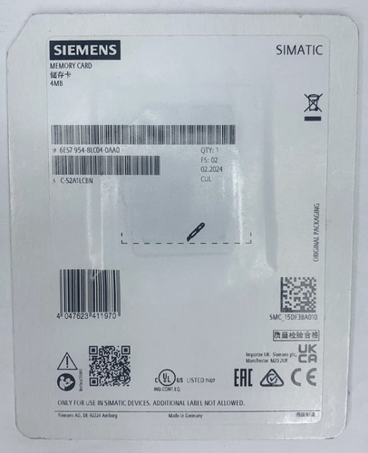 SIEMENS 6ES7954-8LC04-0AA0 Simatic Speicherkarte versiegelt 6ES79548LC040AA0 NEU.