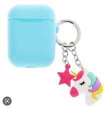 Funda Unicornio Arco Iris Azul Púrpura Rosa Compatible con Llavero Estrella AirPods Apple