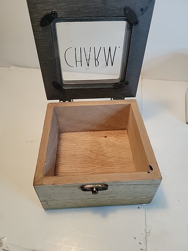 Rae Dunn Artisan Collection Jewelry Box Keepsakes New 5” Square Wood - Picture 3 of 5