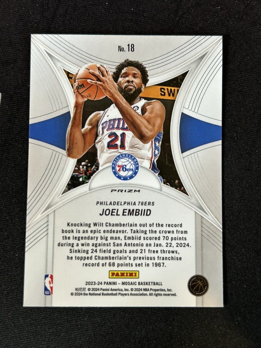 2023-24 Mosaic Joel Embiid Epic Performers Green Prizm #18