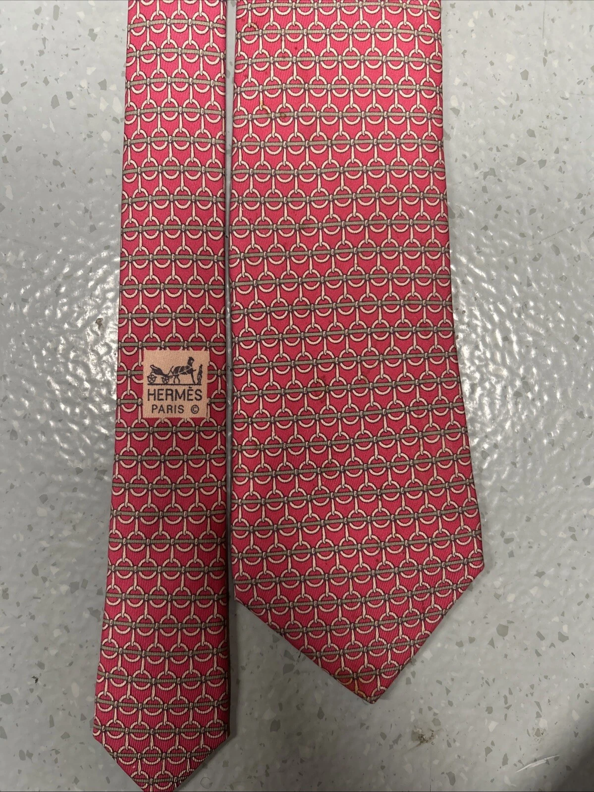 HERMÈS Cravatta abito uomo Hermes seta fantasia geometrica multicolore OS