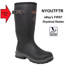 Dryshod Size 8 Legend MXT Gusset Black Hard-Working Outdoor Boots LGXG-MH-BK