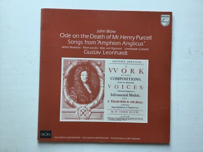 LP John Blow, Ode on the Death of Mr. Henry Purcell, Gustav Leonhardt