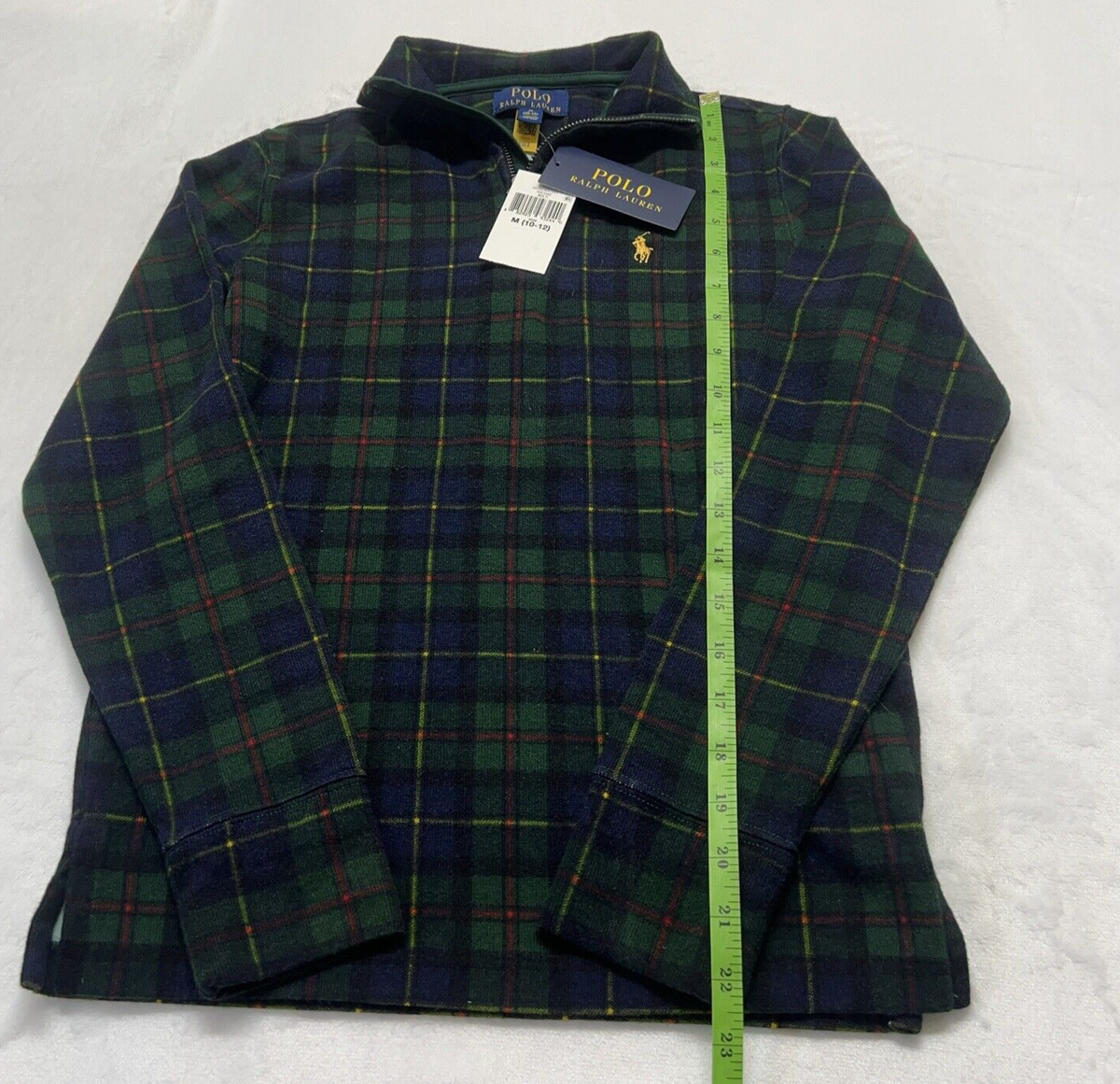 NWT POLO Ralph Lauren Boys M 10-12 Blue Green Plaid Checked NWT POLO Ralph Lauren Boys M 10-12 Blue Green Plaid Checked