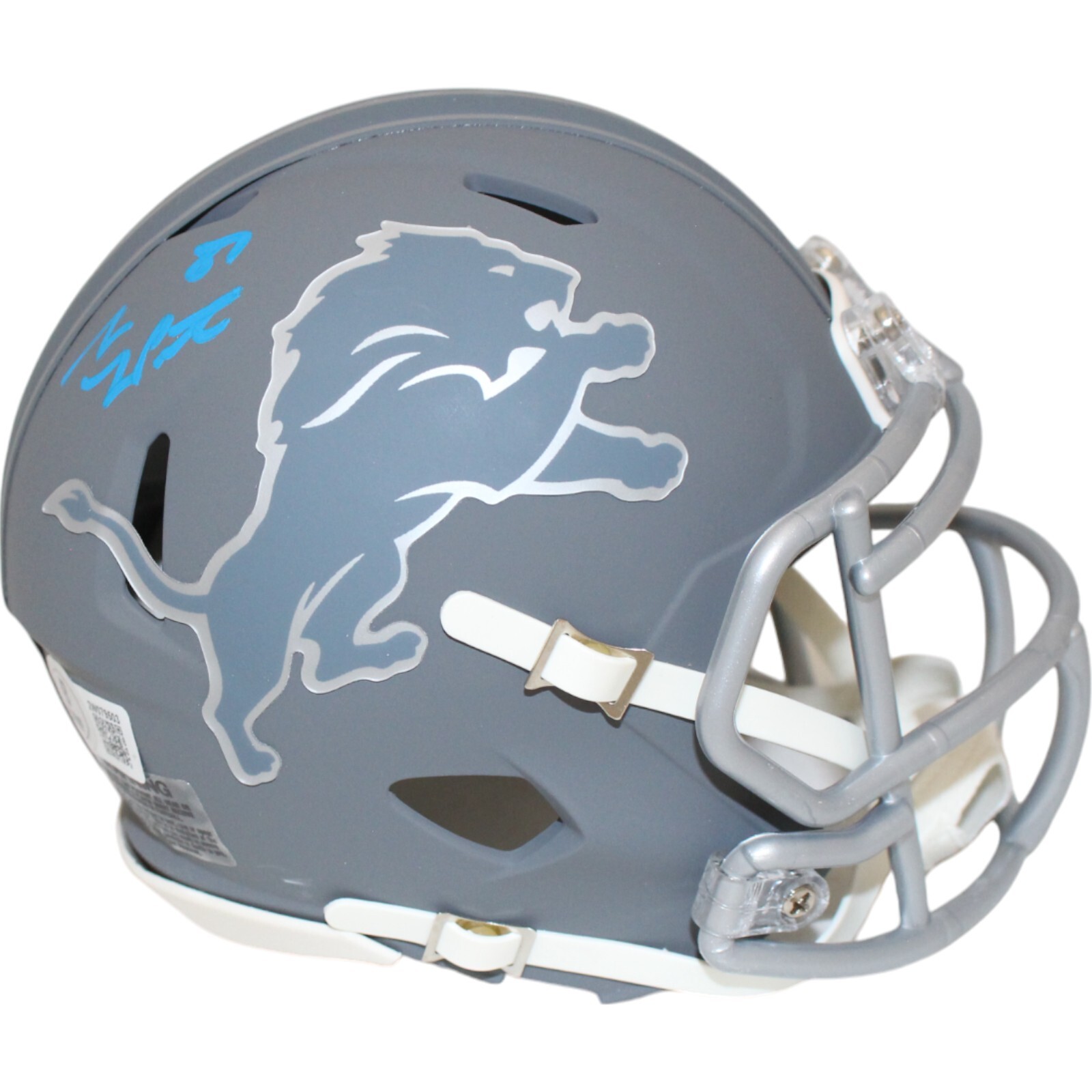 Sam Laporta Autographed Signed Detroit Lions Slate Mini Helmet Beckett 