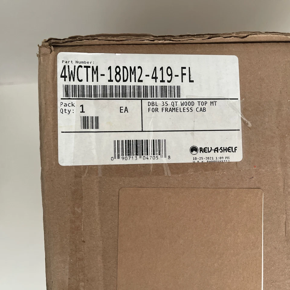 Rev-A-Shelf 4WCTM-18DM2-419-FL Doble 35 Qt Montaje Superior Contenedor de Residuos Marco de Madera Foto 4 de 4