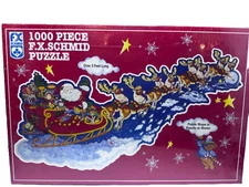 FX Schmid Jigsaw Puzzle~Santa's On His Way Christmas~1000 Pieces Santa Claus~NEW