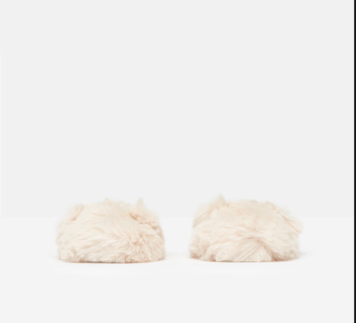 Joules Junior Childrens Soft Pink Fluffy Slippers NEW SMALL Size 10