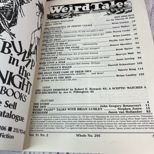 WEIRD TALES 6 ISSUES 295-298 , 300-301 STEPHEN KING LUMLEY 1989-1991 - Picture 16 of 17