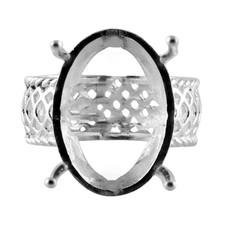 Semi Mount Oval 13X18MM Solitaire 925 Sterling Silver Women Engagement Ring