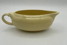 LU-RAY Pastel Yellow Gravy Sauce Boat Taylor Smith Taylor 7" Handle Vtg