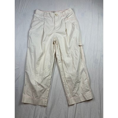Scotch & Soda Liv Wide Leg Utility Pants Off White Pink Contrast Stitch Size M