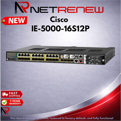 NEW Cisco IE-5000-16S12P Industrial Ethernet 16x SFP 12x Gigabit PoE Port Switch