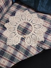 Hand Crocheted Ivory Cream Color Pineapple Collar