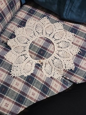 Hand Crocheted Ivory Cream Color  Pineapple Collar