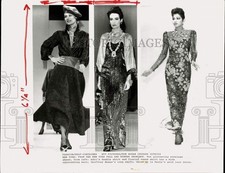 1983 Press Photo Fall fashions by Adri, Geoffrey Beene, Oscar de la Renta