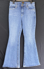Lee Jeans Women's 30x30 10 High Rise Super Flare Bell Bottom 70s Hippie Blue