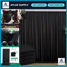 20ft x 10ft Black Wrinkle-Free Backdrop Curtain, 4 Panels, Photo Drapes for Even