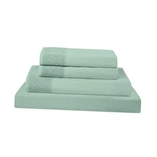  Seafoam Microfiber Bed Linen Set - 4Pcs Luxurious Crochet King Seafoam Green