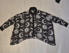 Killstar New Moon Batwing Black Blouse Top Button Up Sz Small EUC