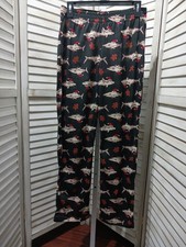 Cat Jack Boys Christmas Pajama Pants Size XXL 16/18 Black Shark Gingerbread
