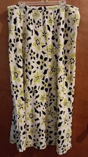 Cato Vintage Maxi Skirt Sz 18/20 Elastic Waist White,Black And Green Floral Nice