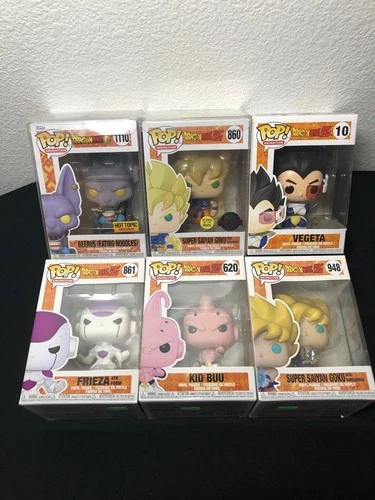 Dragon ball z Funko Pop Set lot 6 Funko Pops 1 Glows In DarkSP  & 1 is Exclusive