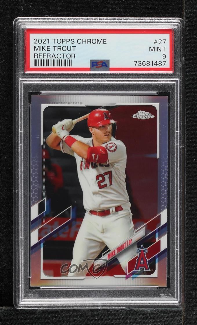 2021 Topps Chrome Refractor Mike Trout #27 PSA 9 MINT 09gn
