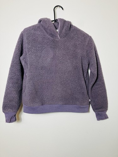Athleta Mädchen Fleecepullover Pullover Gr. 12 lila Taschen Frühling Kapuze - Bild 1 von 4