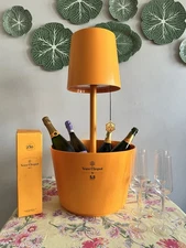 French Veuve Clicquot Ponsardin Champagne Cooler, Ice Bucket With Table Lamp