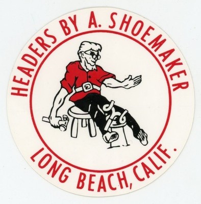 1960s Headers By A. Shoemaker Long Beach, CA Original Vinyl Sticker F106