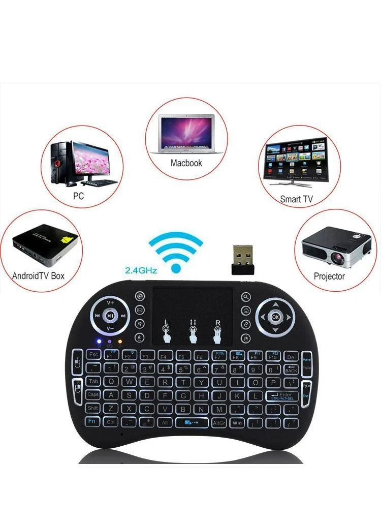 2.4gHz - Backlit Mini Wireless Handheld Keyboard Mouse Touch