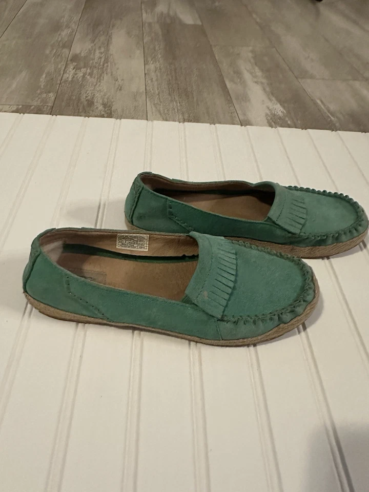 Mocassins femininos Ugg Marrah 9.5 camurça azul-petróleo sapatos confortáveis - Imagem 4 de 4