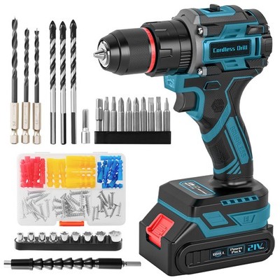 21V Brushless Cordless Drill Set 2.0Ah Battery 575 InLbs 87pcs Accs